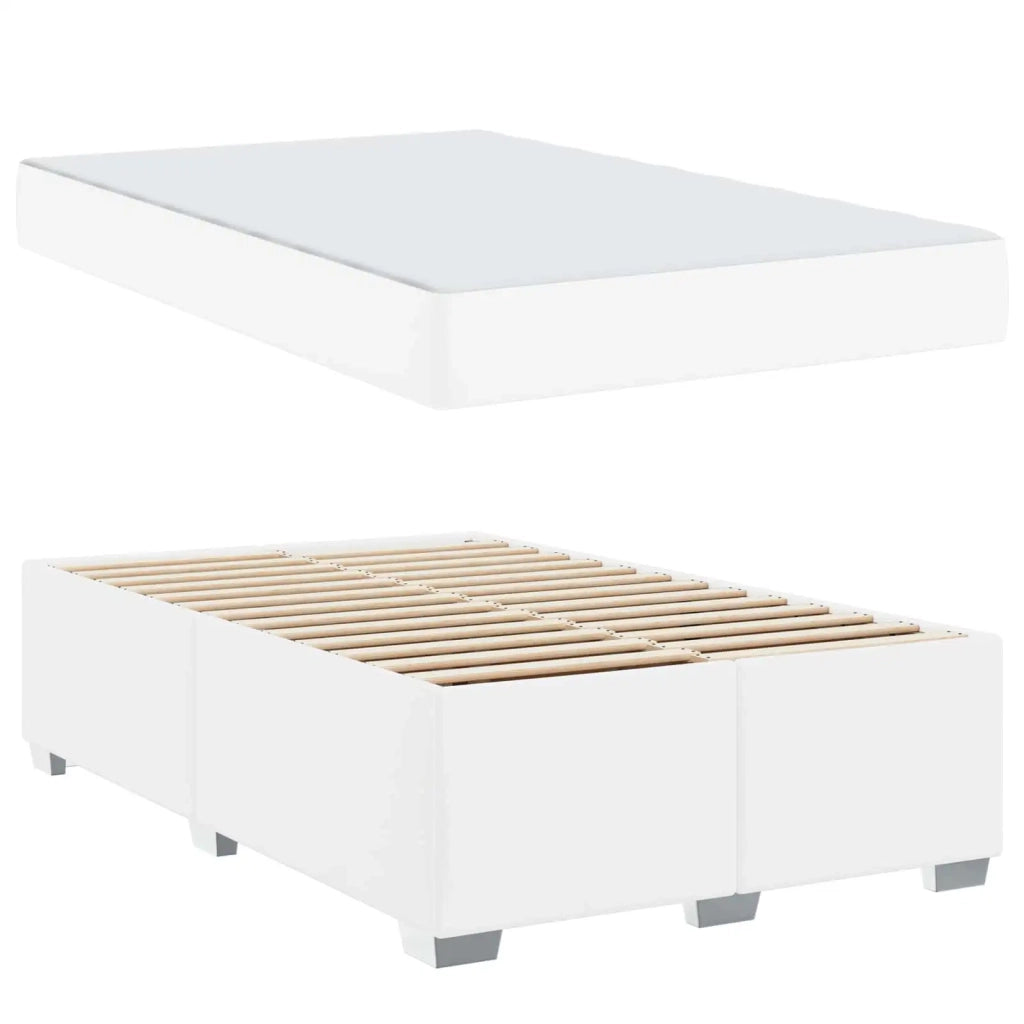 Struttura del letto con materasso Bianco 120 x 190 cm Tessuto 3399231