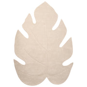 Tappeto a forma di foglia tuftato a mano 160 x 230 cm bianco sporco elemento decorativo