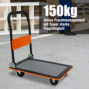 CARRELLO PIEGHEVOLE IN ACCIAIO ARANCIONE, PORTATA 150 KG
