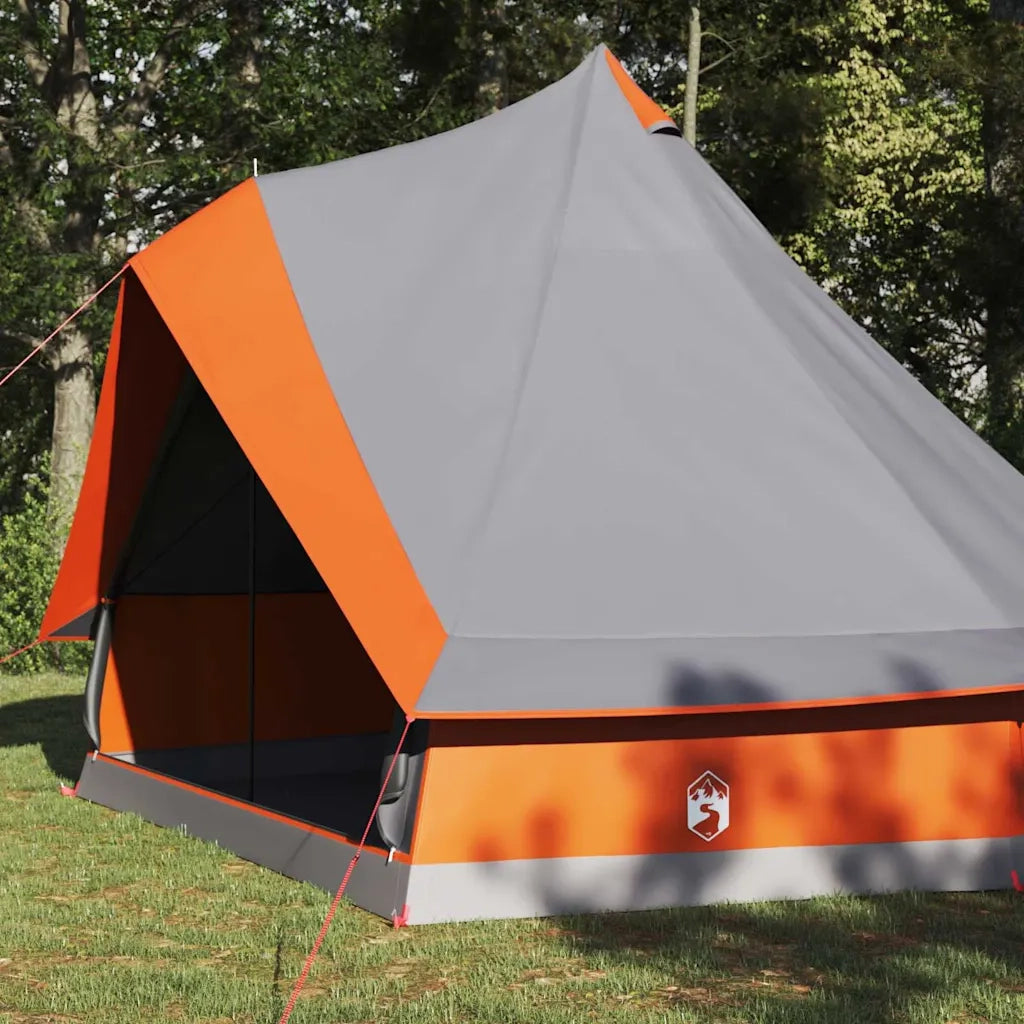 Tenda Tipi-Tenda da campeggio Grigio e arancione 400 x 346 x 250 cm taffet¨¤