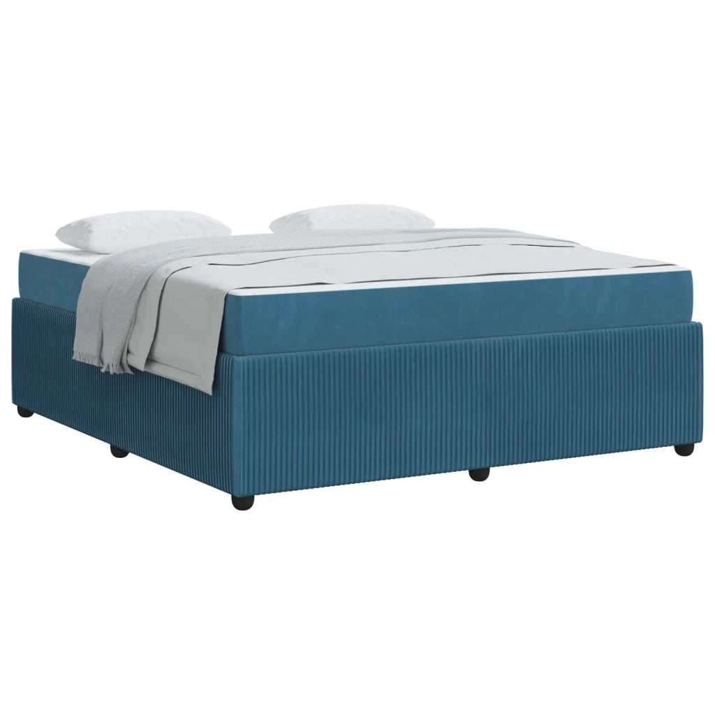 Struttura del letto con materasso Blu 180 x 200 cm Tessuto 3398429