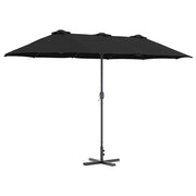 Ombrello | Parasol da giardino Nero 370 x 197 x 239 cm