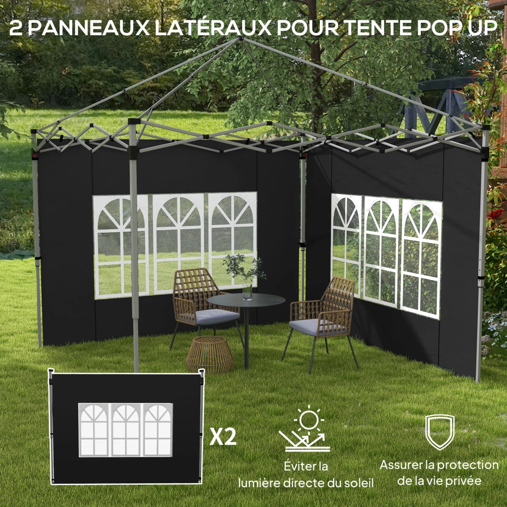 Pannelli laterali per gazebo 3x3 m ¨C zephmum ¨C 295x195 cm nero