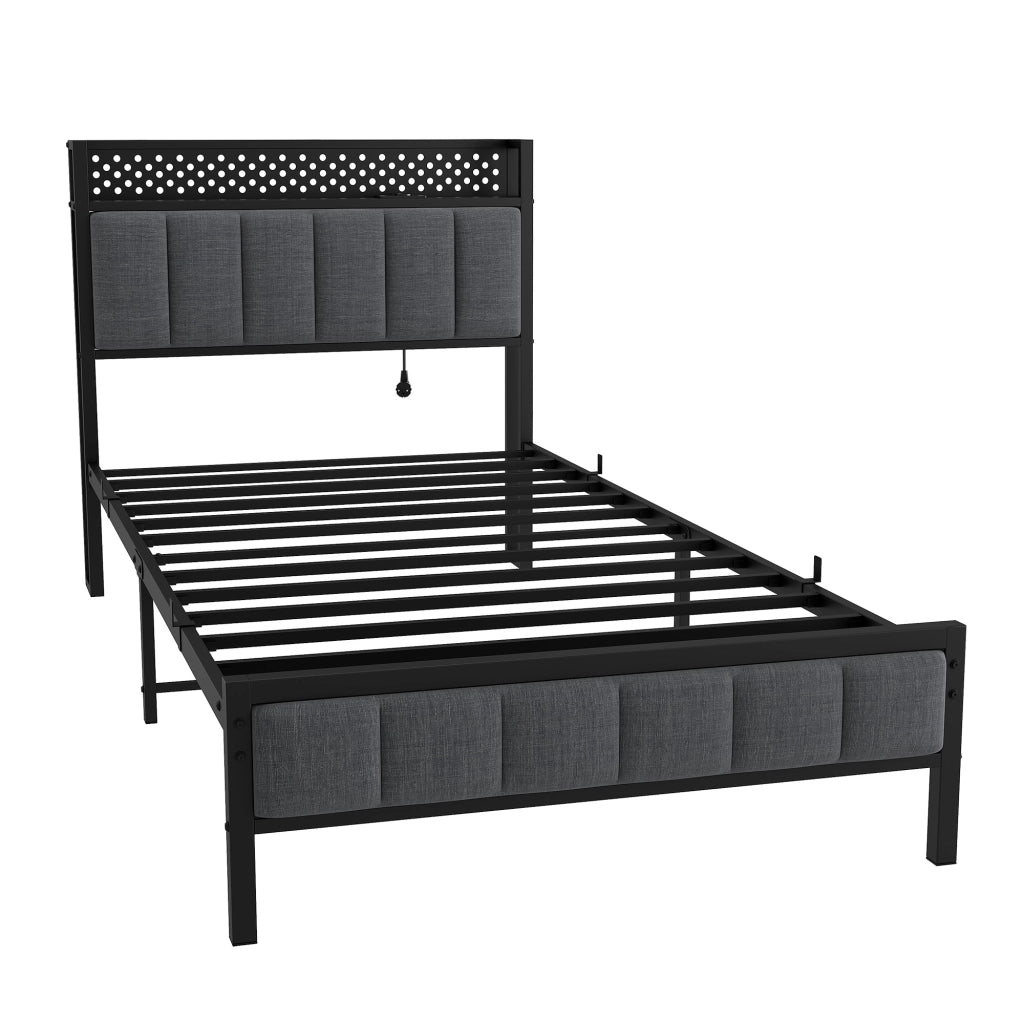 Letto singolo 90x200 cm, colore nero
