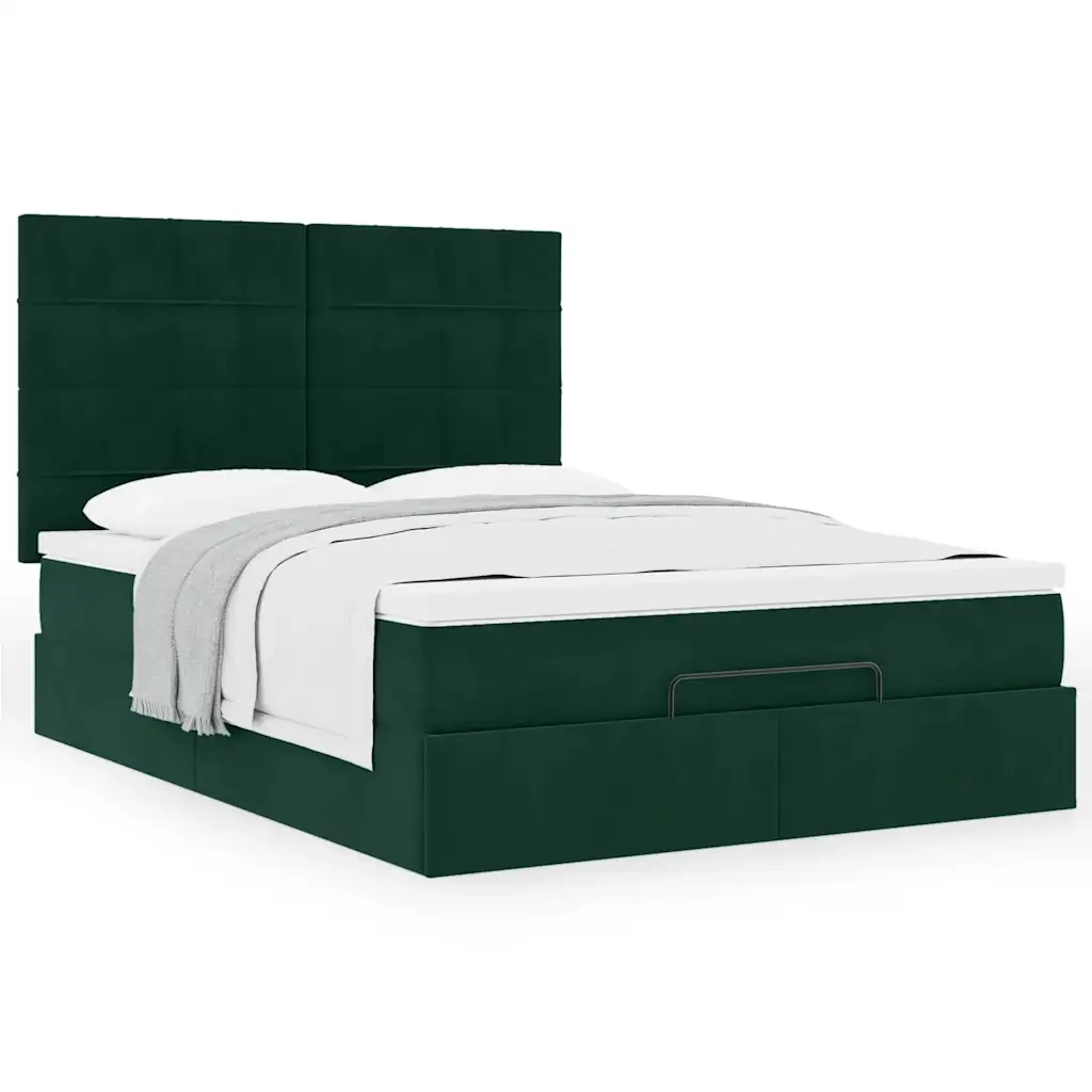 Struttura Letto Pouf con Materassi 140x190 cm in Velluto 3313472