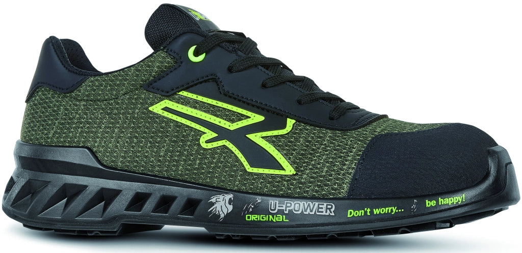 U-Power SCARPE ANTINFORTUNISTICA BASSE S1P SRC ESD REDLEVE ROBIN Col. Nero/Verde Mis. 43