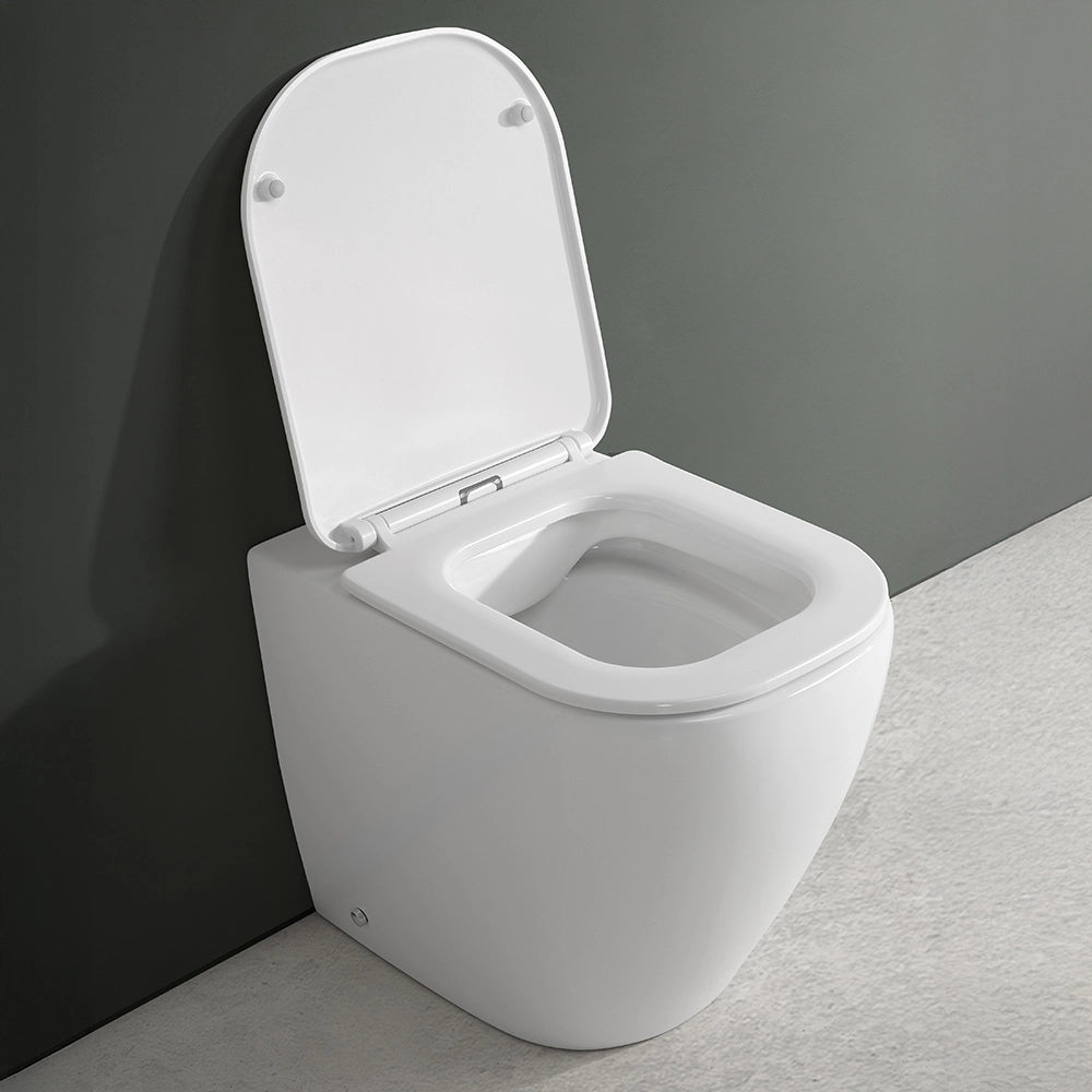 Copriwater bianco design quadrato con chiusura soft close e sgancio rapido per sanitari Kayra