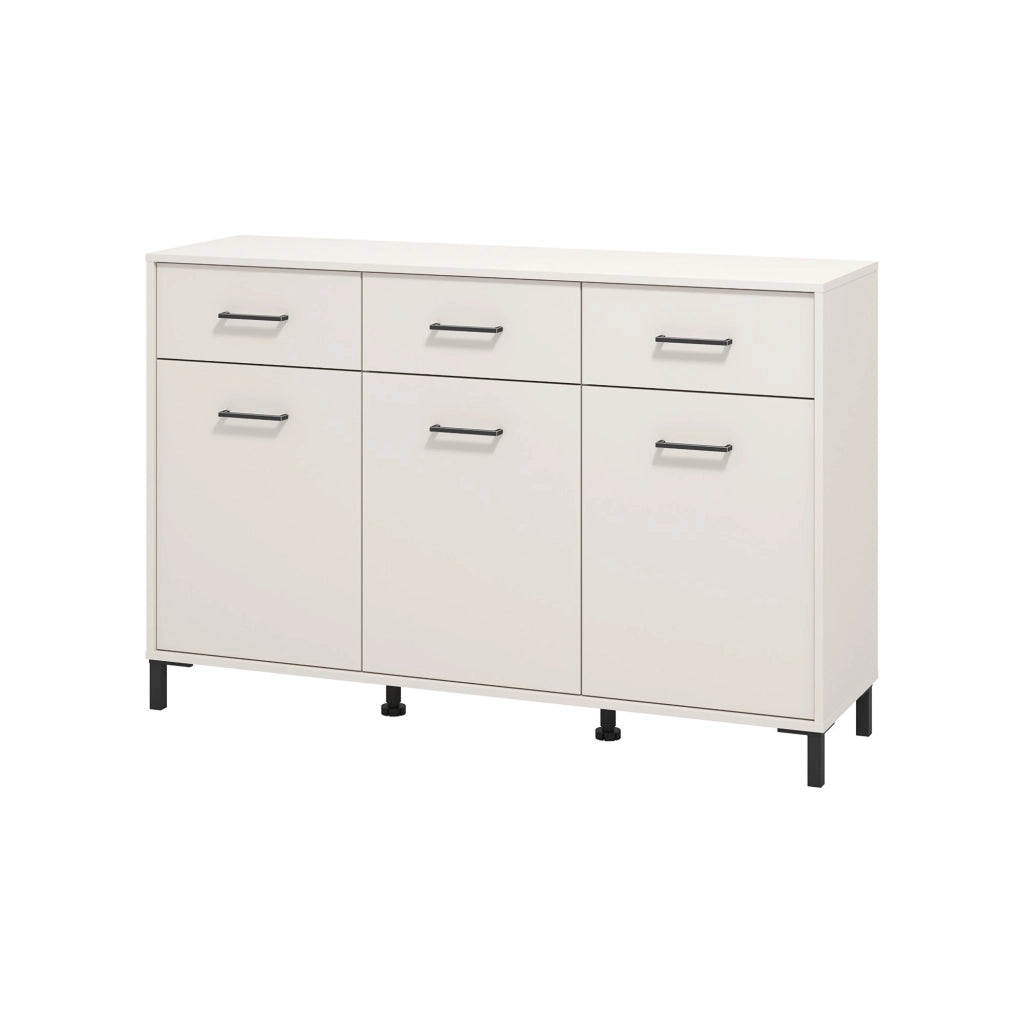 Madia Laerru, Credenza 3 Cassetti, 138x40x90h cm Bianco Crema