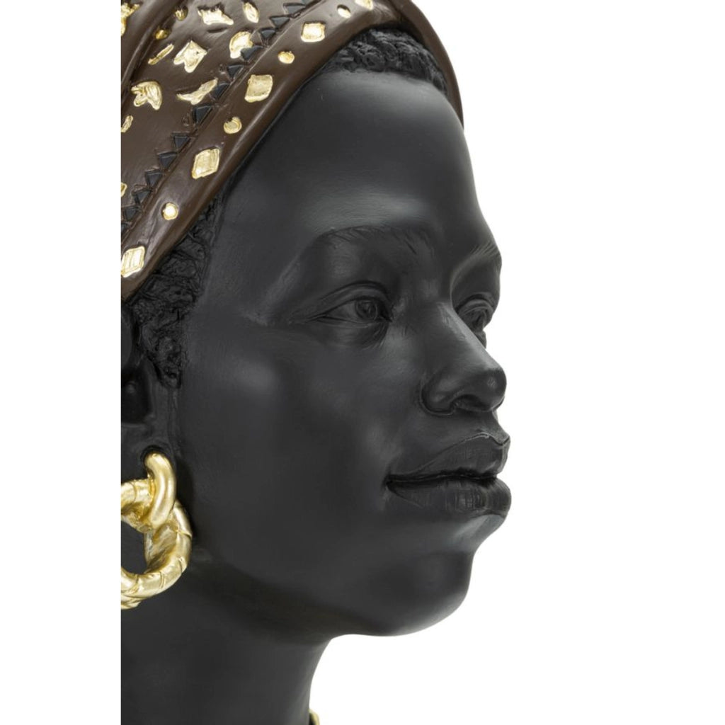 Scultura Africa 4, Nero, Poliresina, 19x18,5x30 cm