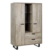 Mobile da stoccaggio XL NEWTON – 2 porte, 2 cassetti e 3 vani – Rovere chiaro – L120 x H180 x P50 cm