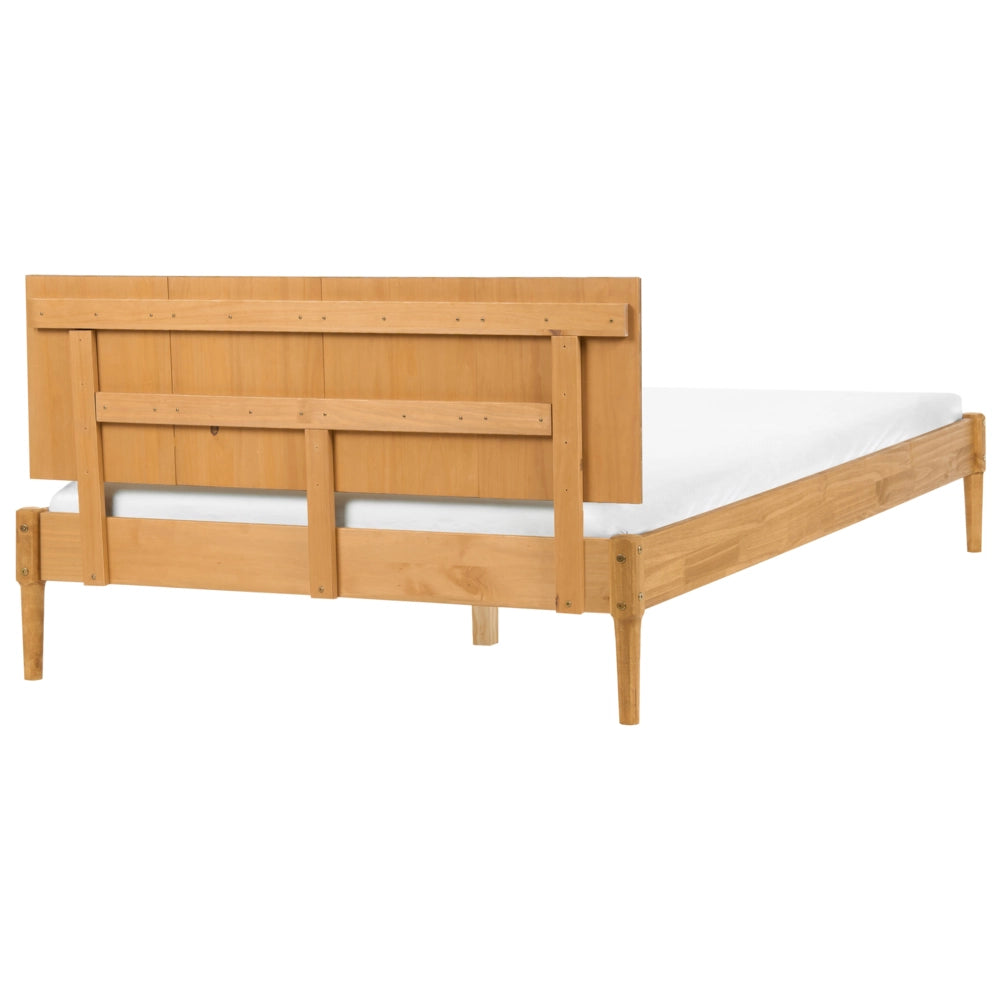 Set da camera da letto in legno di pino con letto matrimoniale 2 comodini e cassettiera a 6 cassetti 160 x 200 cm marrone chiaro stile scandinavo