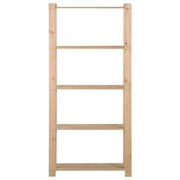 Scaffale a 5 Livelli 80x28,5x170 cm in Legno Massello di Pino 327320