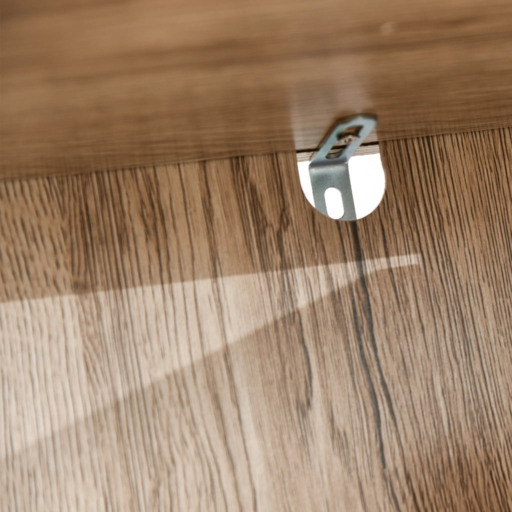 EasyComfort Mobile Colonna Bagno Salvaspazio in Legno con 2 Armadietti e Ripiani, 30x24x170 cm, Rovere e Bianco