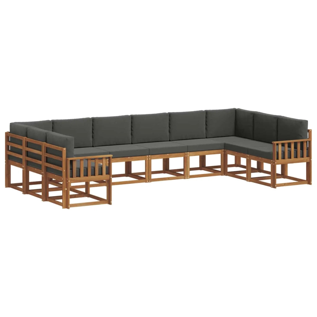 Set di divani da esterno 10 pcs Naturale e Antracite 3367050