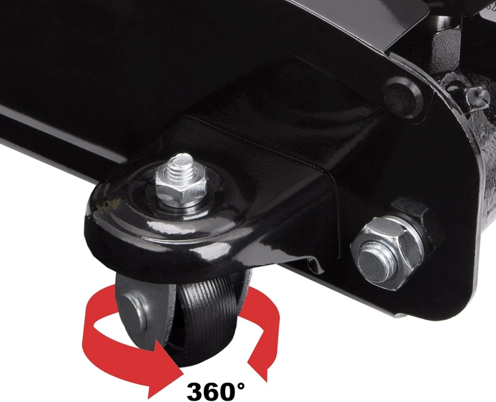 Cric idraulico auto 3 tonnellate maniglia rotelle manovrabile cuscinetto gomma martinetto sollevatore