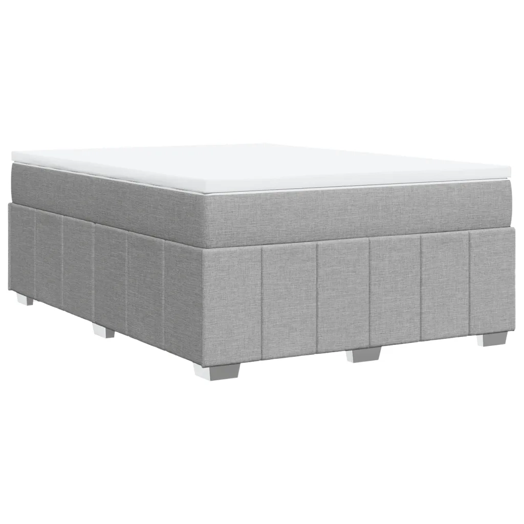 Giroletto a Molle con Materasso Grigio Chiaro 140x200cm Tessuto 3285477