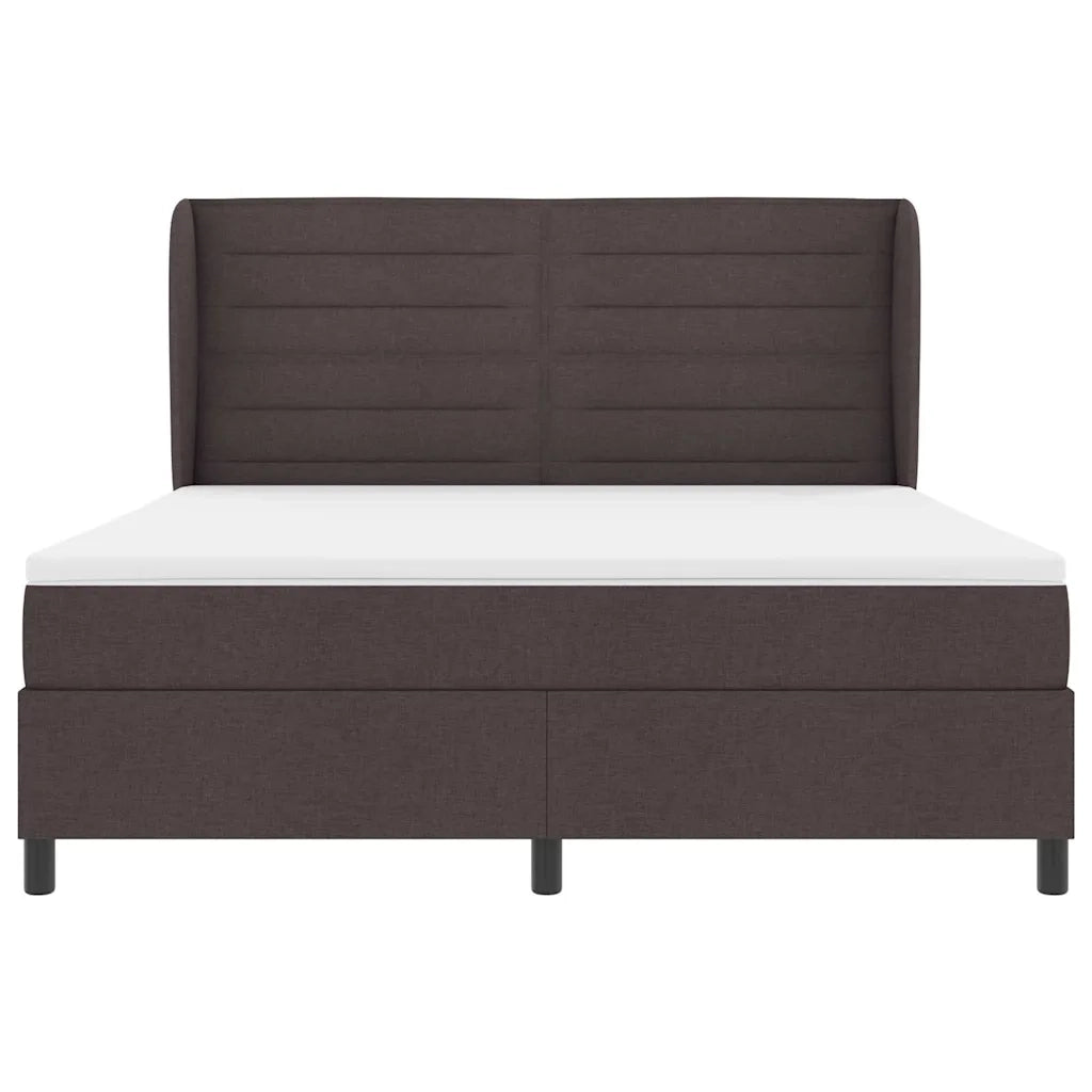 Letto a molle con materasso Marrone scuro 180 x 200 cm Tessuto 3340518
