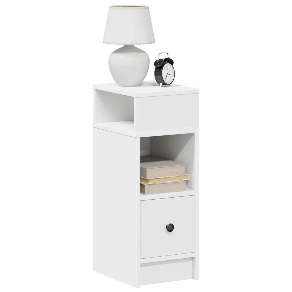 Comodini 2 pz con Cassetto Bianchi 25x31x66 cm 858615