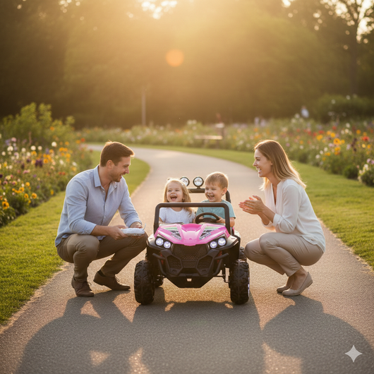 Macchina Elettrica per Bambini Licenza Ufficiale Polar 24V Fuoristrada 2 Posti Rosa