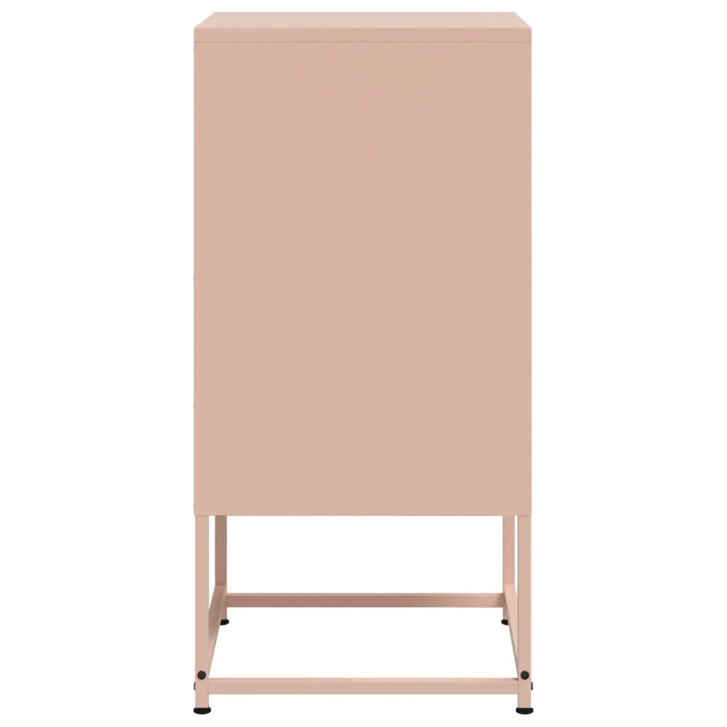 Comodino | Armadio da Notte | Mobiletto da notte Rosa 36x39x78 cm in Acciaio