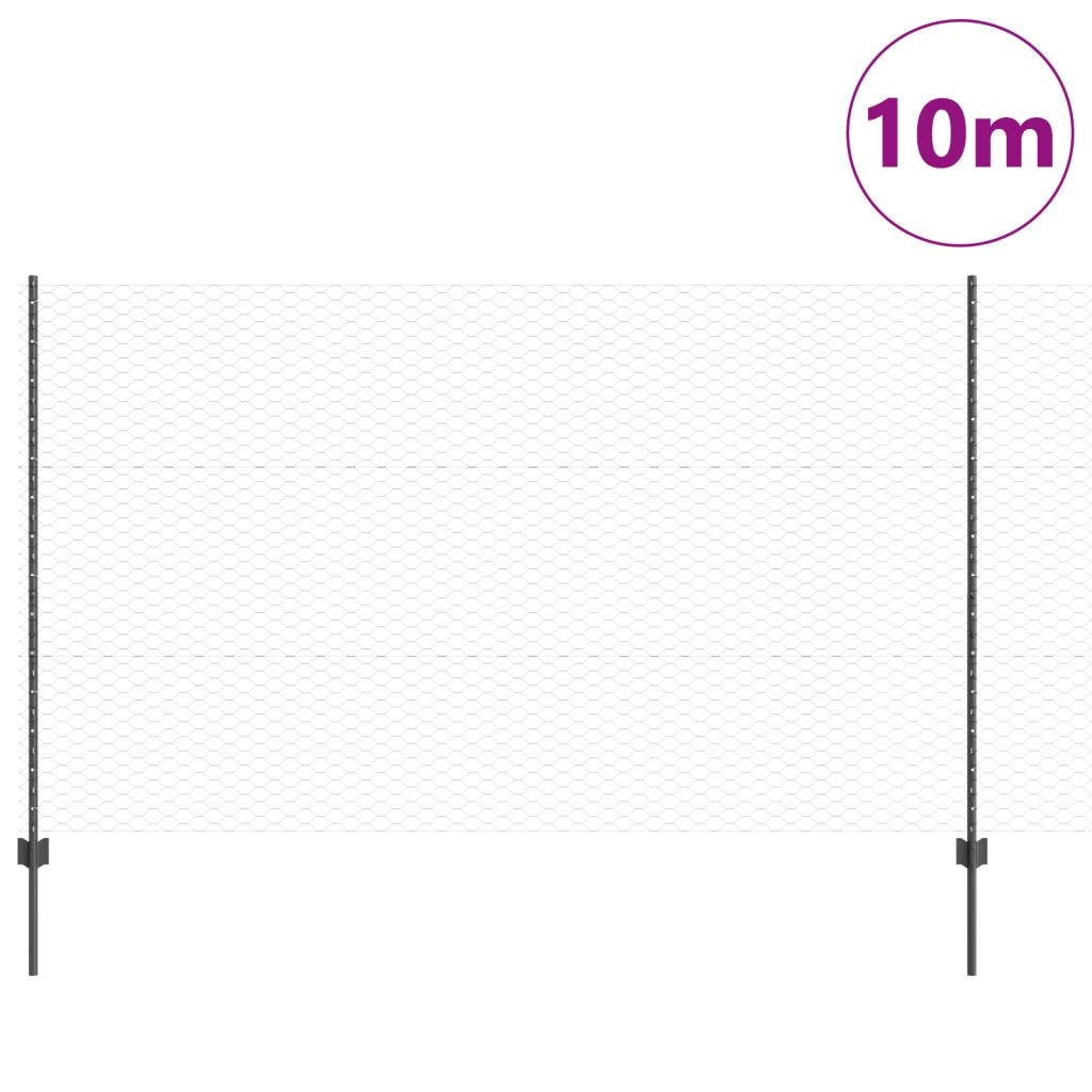 Paletti per Recinzione 10 pz U-Channel Grigio 140 cm Acciaio
