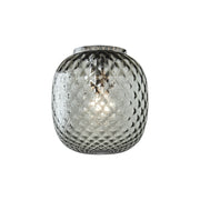 Plafoniera Oban Cromo con Vetro Soffiato a Mano Effetto Balloton Petrolio - Lampada da Soffitto E27 75W - Rossini Group