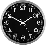 Orologio da parete 12 pollici alimentato da batterie con cornice in alluminio argentato non ticchettante orologio da parete metallico silenzioso decorativo per cucina soggiorno camera da letto nero
