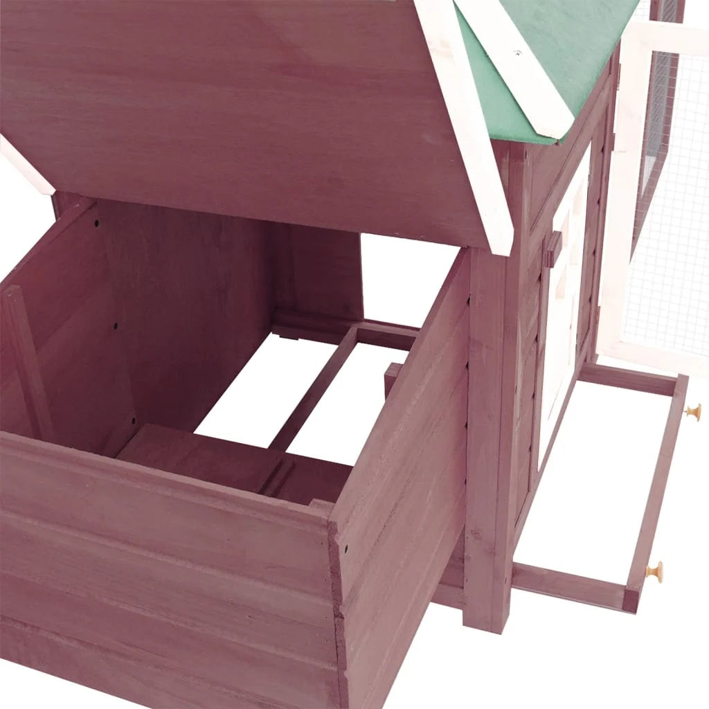 Pollaio con nido 193 x 68 x 104 cm legno massello di abete colore moka 02_0001673