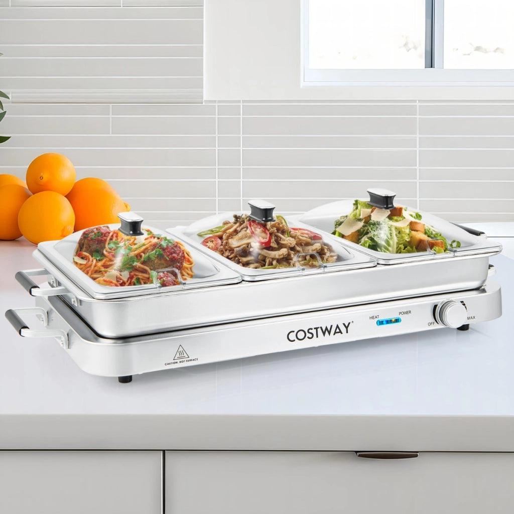 Scaldavivande elettrico portatile da 9L, Vassoio riscaldante elettrico 2 in 1 con controllo della temperatura-Macchine da cucina