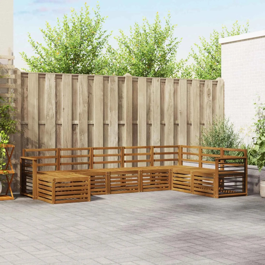 Set divani 8 pcs Naturale Legno di Acacia Massello