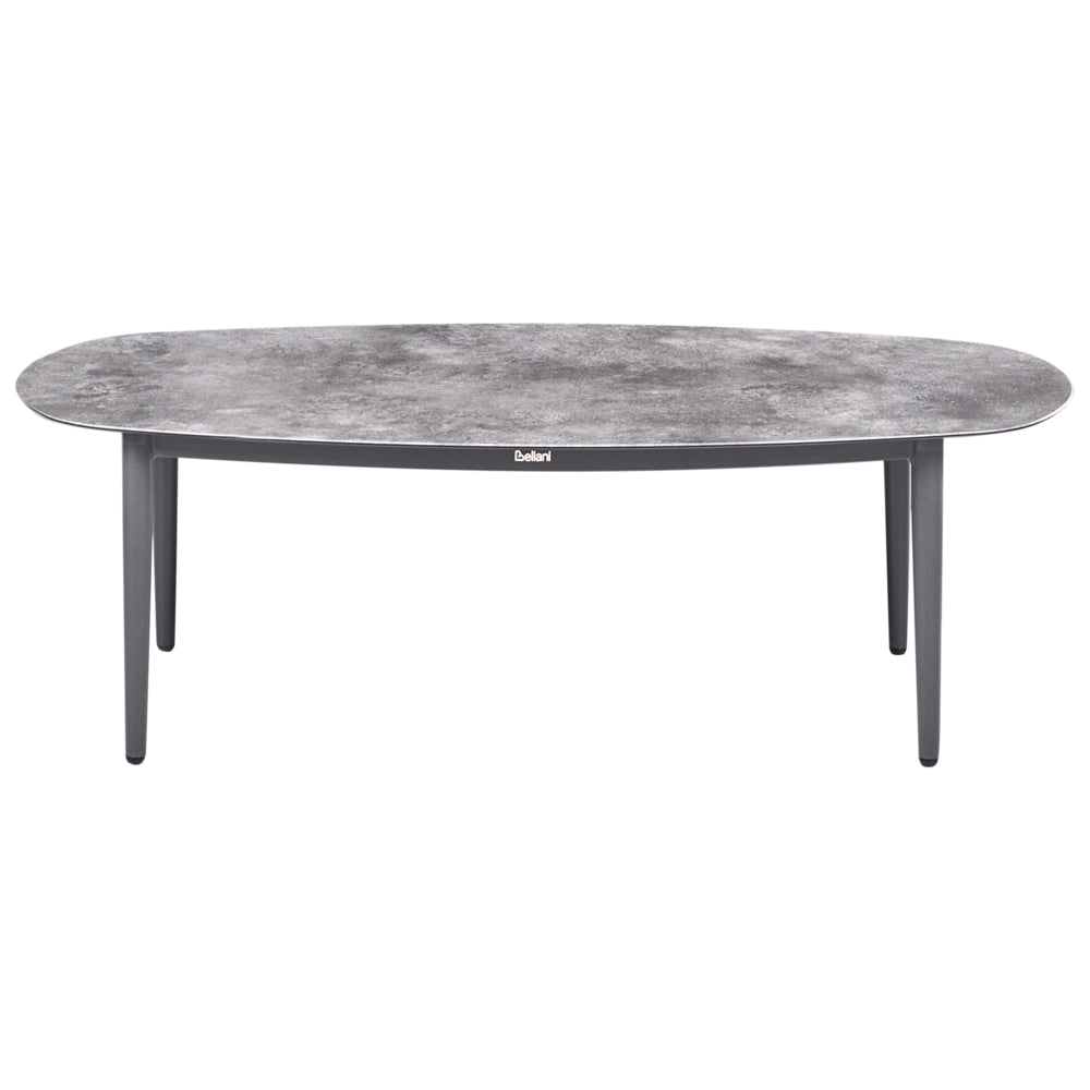 Set da salotto a 3 posti grigio con divano angolare destro in tessuto con struttura in alluminio e tavolino Elegante set da giardino Patio