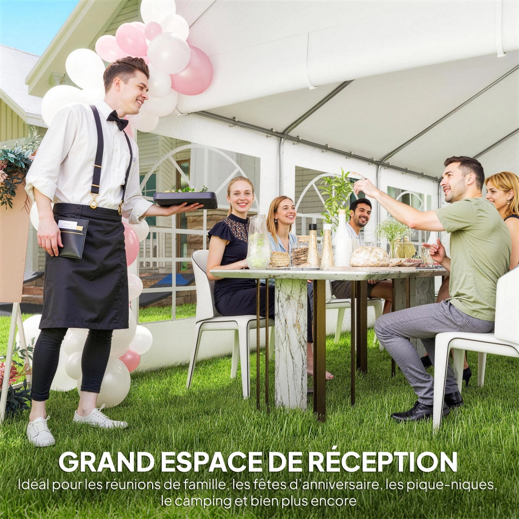 Tenda da Giardino ¨C zephmum ¨C 4x6m Bianco Struttura Acciaio