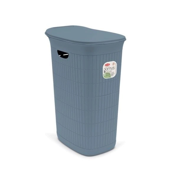 Cesta Portabiancheria con Coperchio Domus Smoky Blue 36 Litri