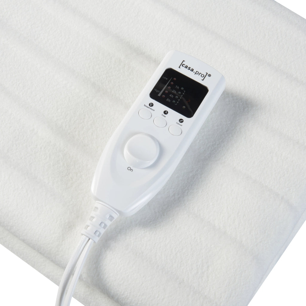 [casa.pro] Coperta doppia elettrica termica - Coperta riscaldata - 2 x 6W, 23V, 5Hz - 160 x 140 cm - Bianco