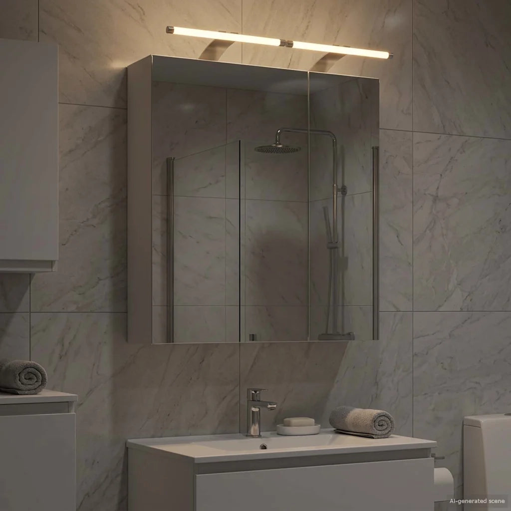 Mobiletto per specchio da bagno Bianco 60 x 14,5 x 70 cm