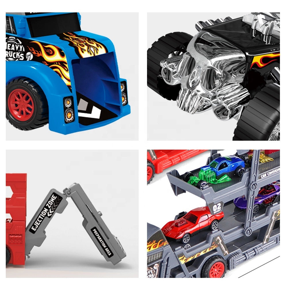 Camion Trasporto Auto con 12 Dinosauri 8 Macchine Giocattolo Idea Regalo Bambini