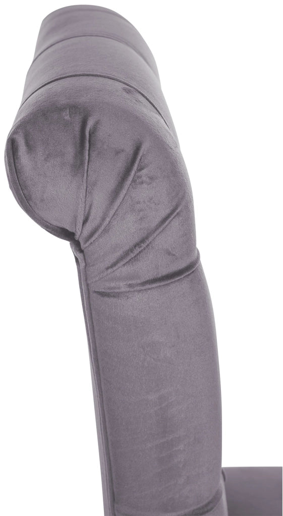Sedia da cucina Lisburn design Chesterfield grigio scuro,Velluto