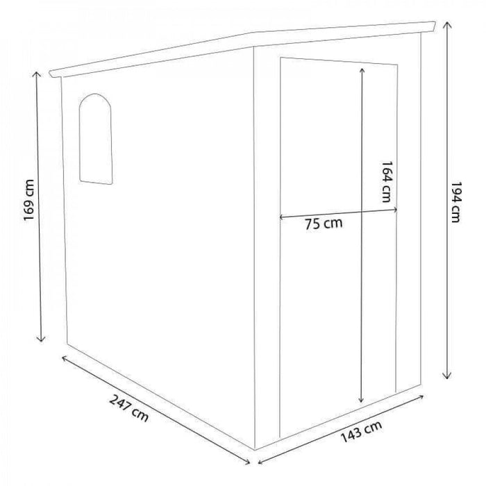 Casetta Box da Giardino Hause 143x247x194 h cm in Plastica Grigio chiaro