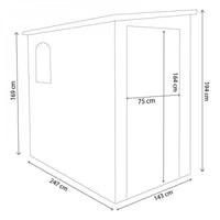 Casetta Box da Giardino Hause 143x247x194 h cm in Plastica Marrone