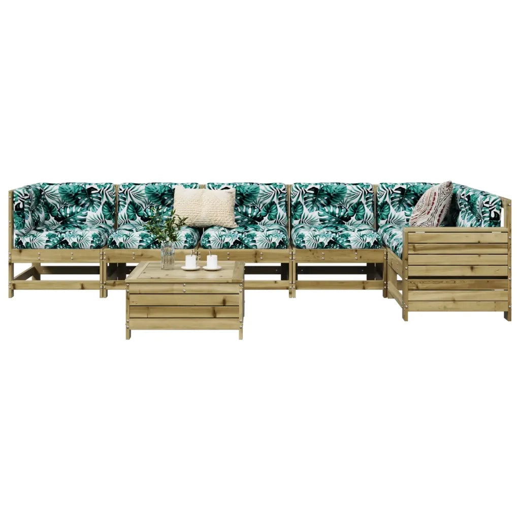 Set Divani da Giardino 7 pz in Legno Impregnato di Pino 3250875