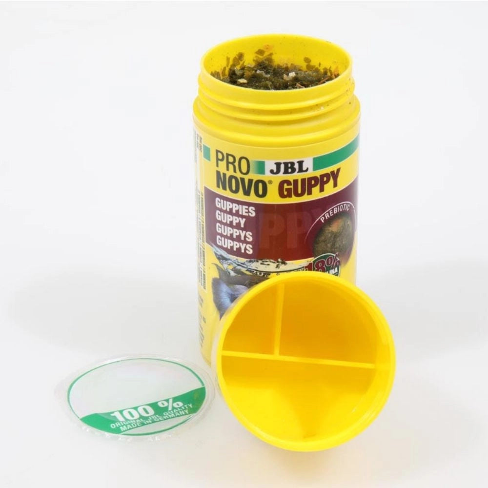JBL ProNovo Guppy Flakes S - Mangime base in fiocchi per guppy e altri vivipari da 3 a 10cm Formato: 100 ml