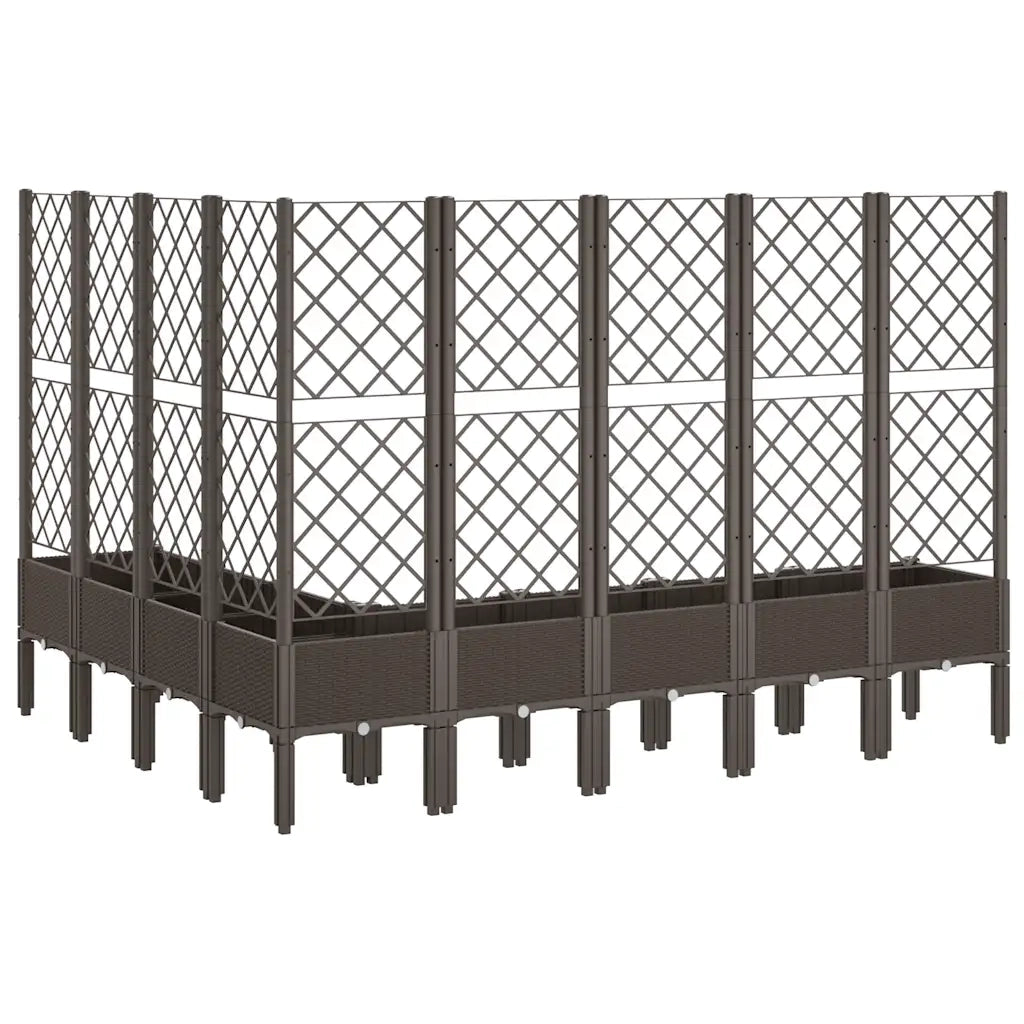 Fioriera da Giardino con Traliccio Marrone 200x160x142 cm in PP