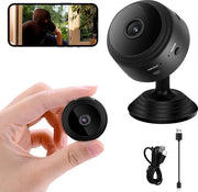 Camera di Sorveglianza Mini 1080p HD Wi-Fi con Viso Notturno e Rilevamento Movimento 150° Campo Visivo Camera di Sorveglianza Compatibile per Bambini e Animali Domestici, Nero