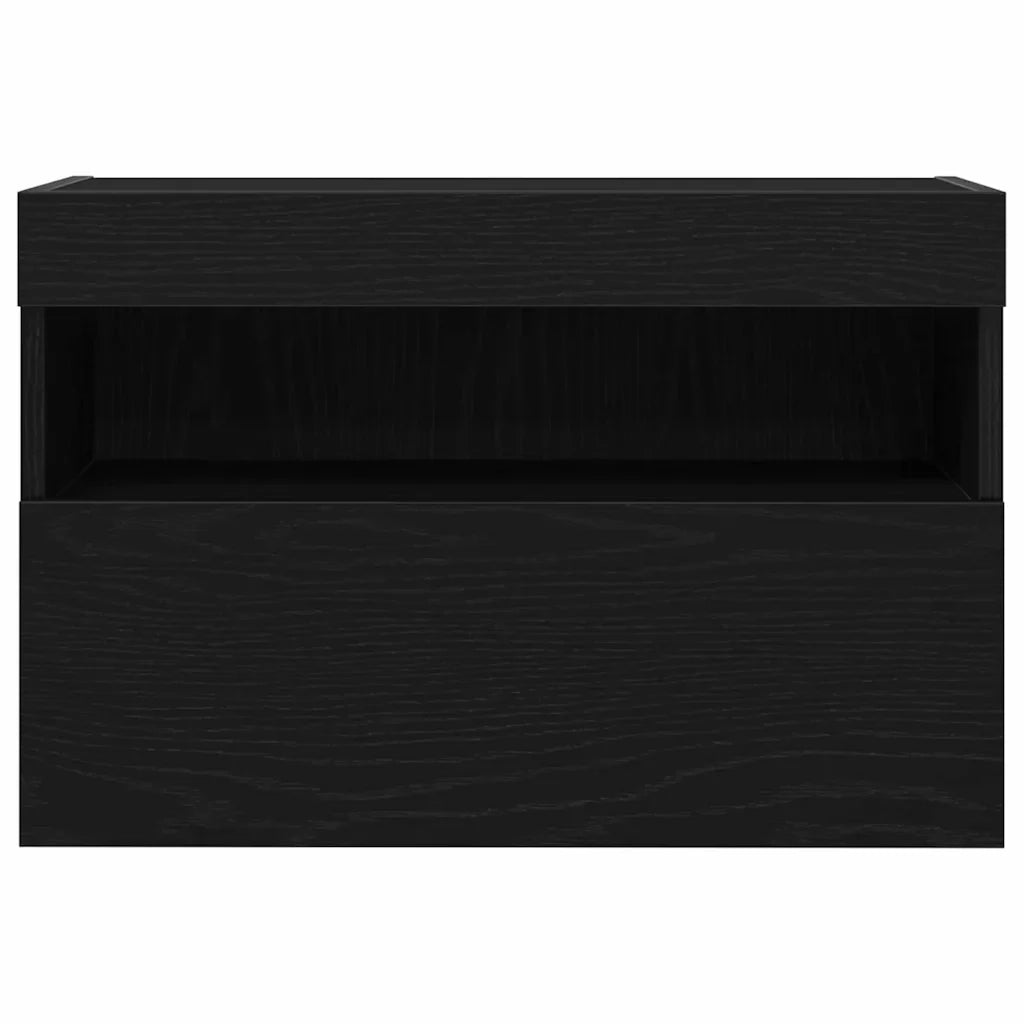 Mobile TV moderno a parete con pratico vano contenitore 60 x 30 x 40 cm legno composito nero 02_0051841