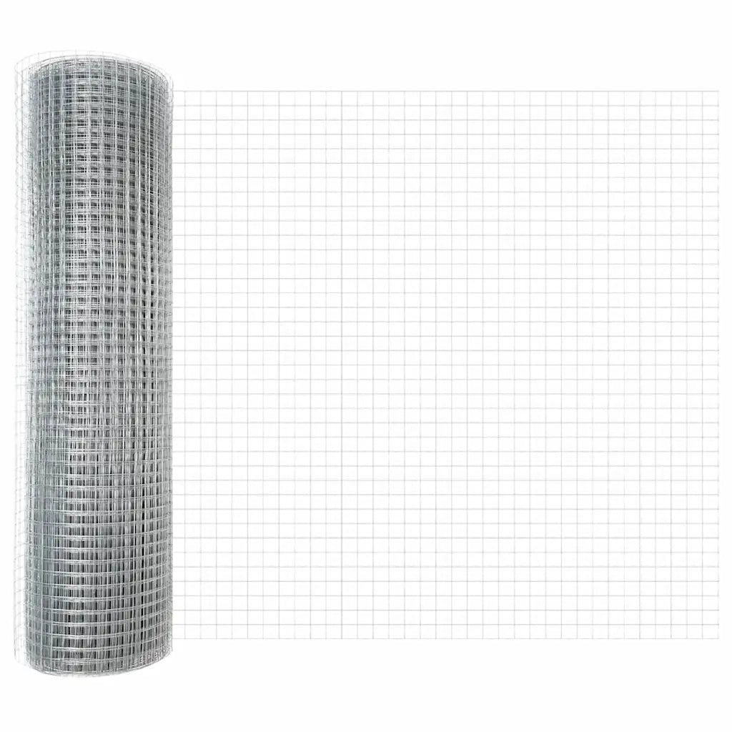 Palo della recinzione Argento 100 x 0,5 m (rete 12 x 12 mm)