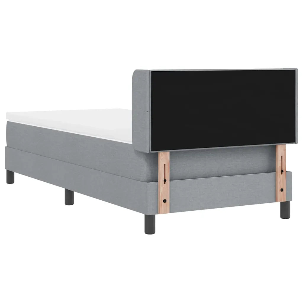 Letto a molle con testiera Grigio chiaro 200 x 200 cm Tessuto 3341069