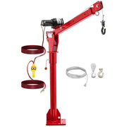 Gru pick-up con verricello professionale 12V 800 kg 360° acciaio inox acciaio rosso 14_0009130