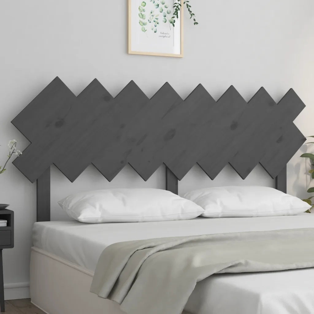 Testiera per Letto Grigia 159,5x3x80,5cm Legno Massello di Pino 819232