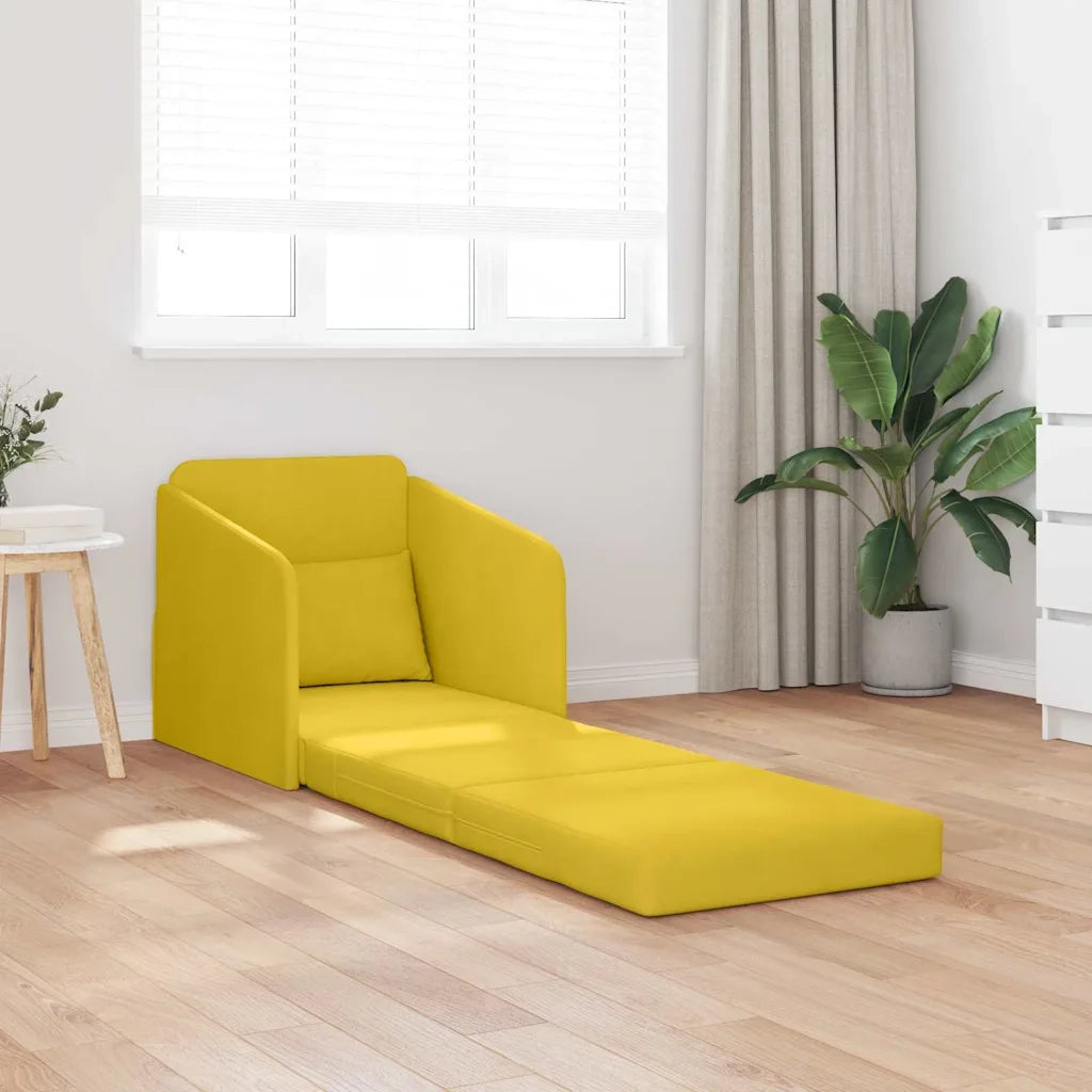 Divano letto-Sofa Letto-Daybed Giallo 65 x 80 x 83 cm Velluto