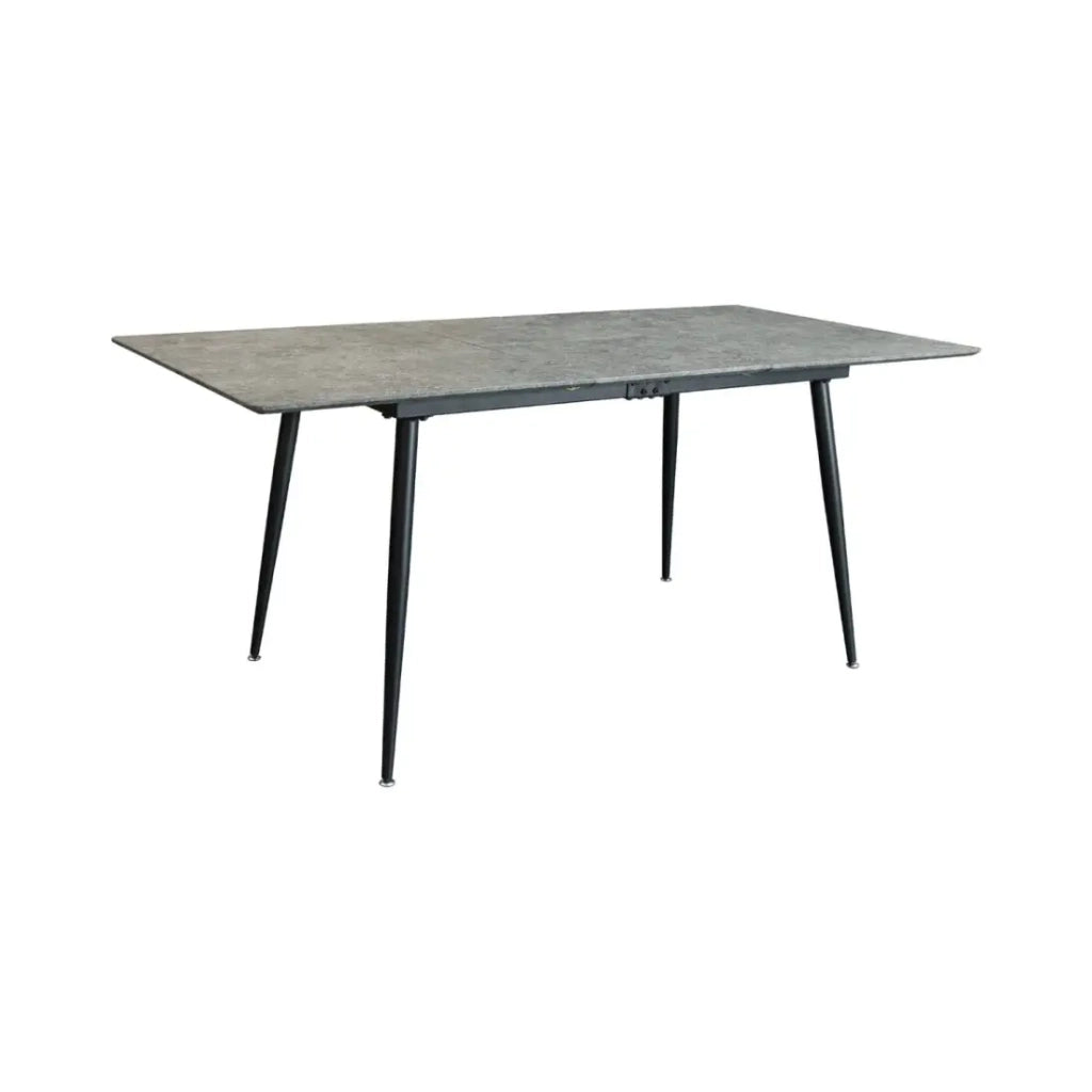 Tavolo allungabile CALDERO 120–160 cm – Tavolo contemporaneo aspetto pietra e metallo